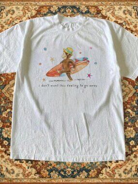 Curious George Wear Hat White T-shirt
